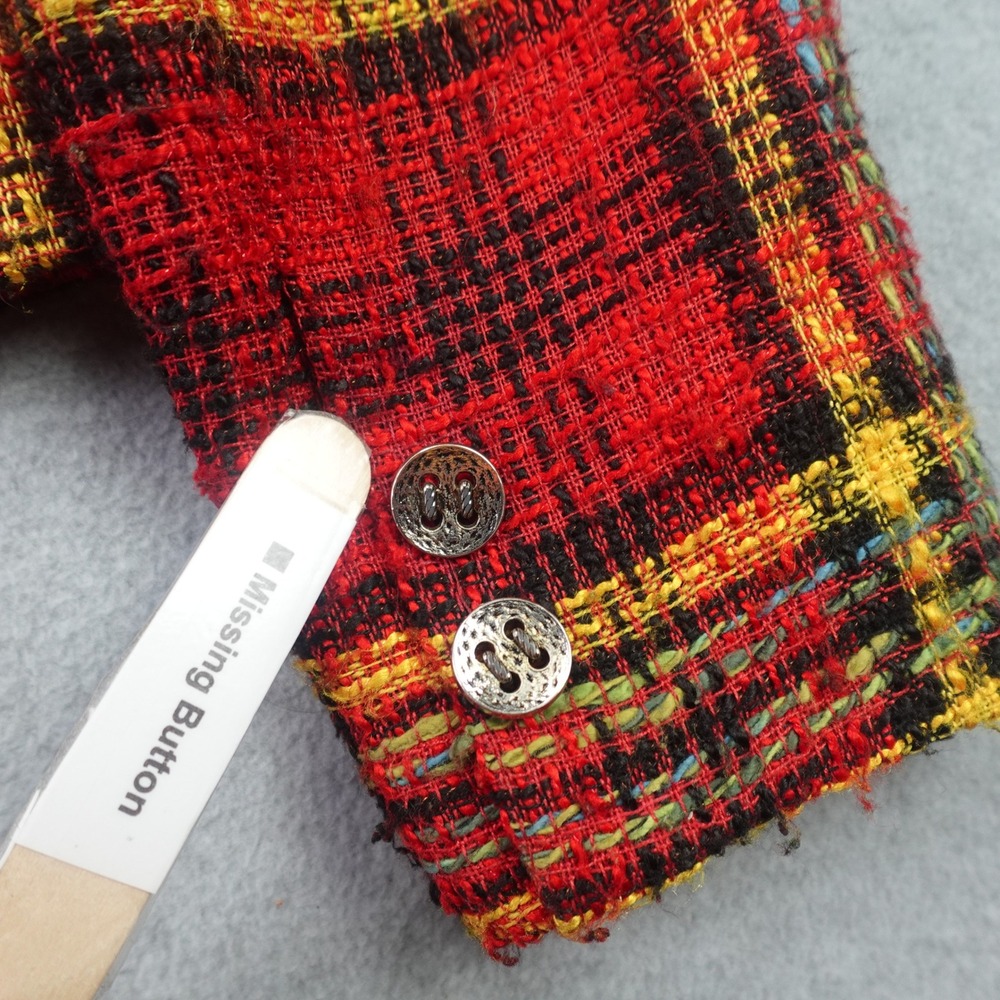 Howard Wolf Blazer Womens 4 Red Plaid Vintage Wool Blend Jacket - Picture 15 of 16